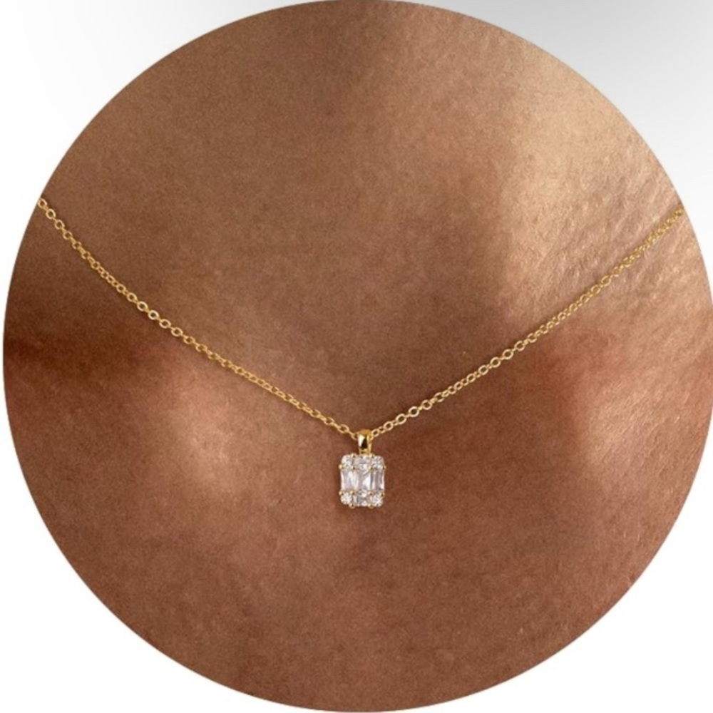 Women’s Gem Necklace 14K Gold Plated Gem necklace for Women Girls Jewelry Gifts